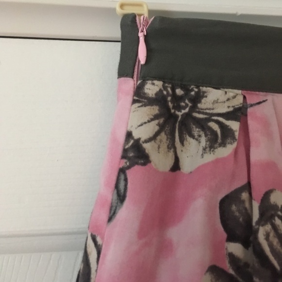 Anthropologie Odille pink grey floral skirt Sz 0​ - Picture 8 of 8